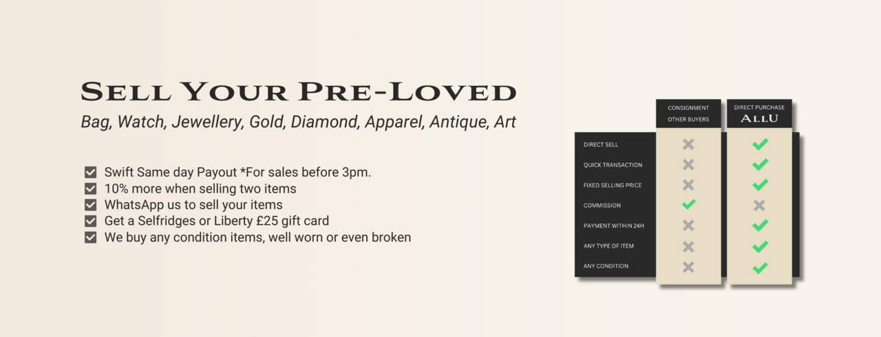 Sell Your Pre-Loved(Bag, Watch, Jewelry, Gold, Diamond, Apparel, Antique, Art)